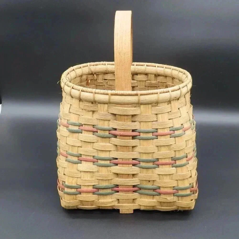 Vintage Woven Bucket Basket 12